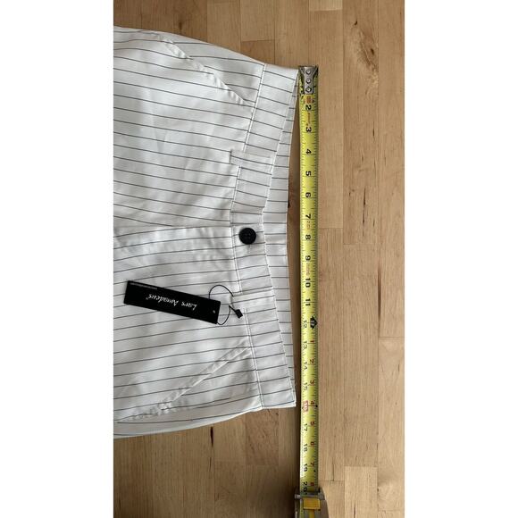 Lars Amadeus Men's Dress Striped Pants Slim Fit Flat Front Business Trousers - Picture 5 of 8